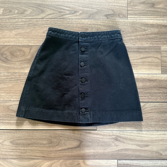 American Apparel | Size S | Vintage Black Denim Button-Down Skirt - Picture 2 of 9